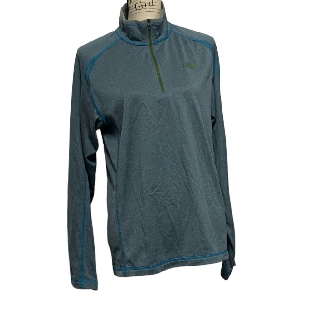 the NORTH FACE Men's Quarter Zip Flashdry Pullover Blue M Medium